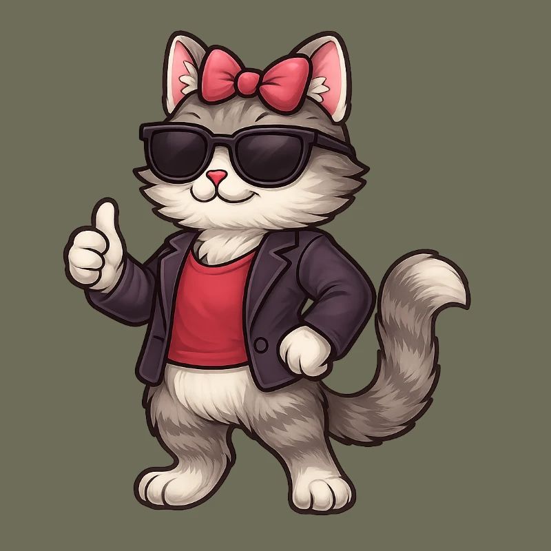 Cooler Katze mit Lederjacke 