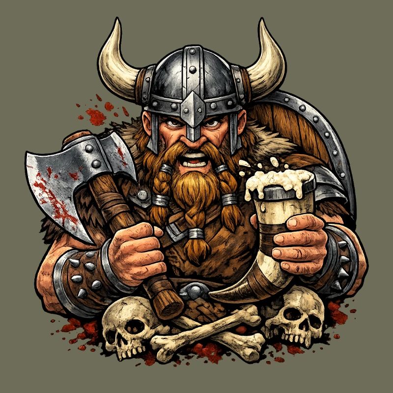 Wikinger Kämpfer mit Bierkrug