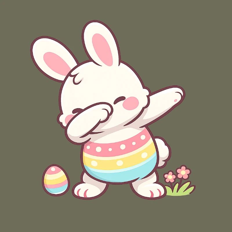 Dabbing Easter Bunny – Cute Kawaii Easter Motif