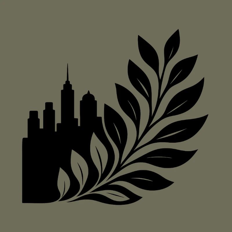 Stadtwald Skyline Blattdesign