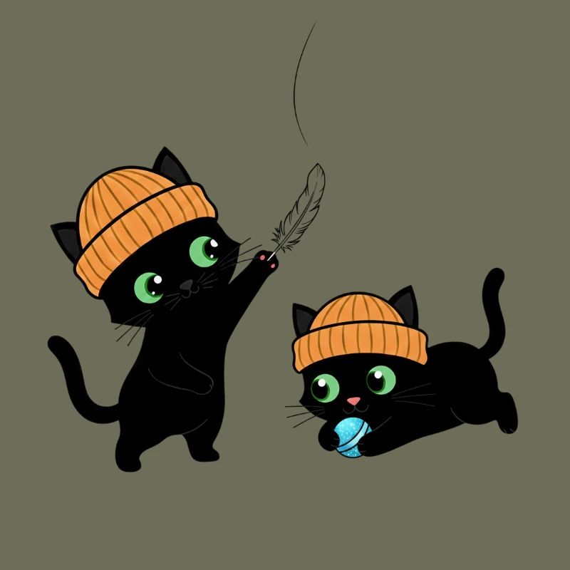Two cute kittens playing. Unique.