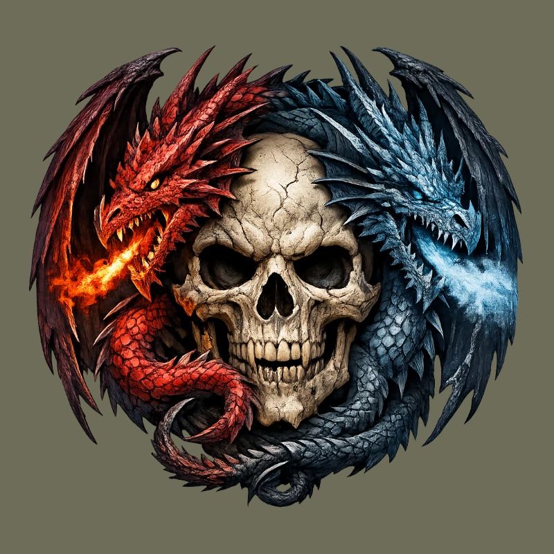 Crâne du Dragon de Feu et de Glace