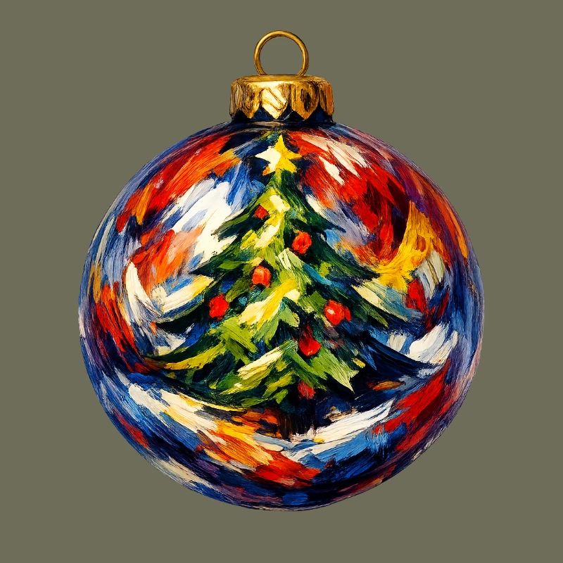 Weihnachtskugel mit Tannenbaummotiv