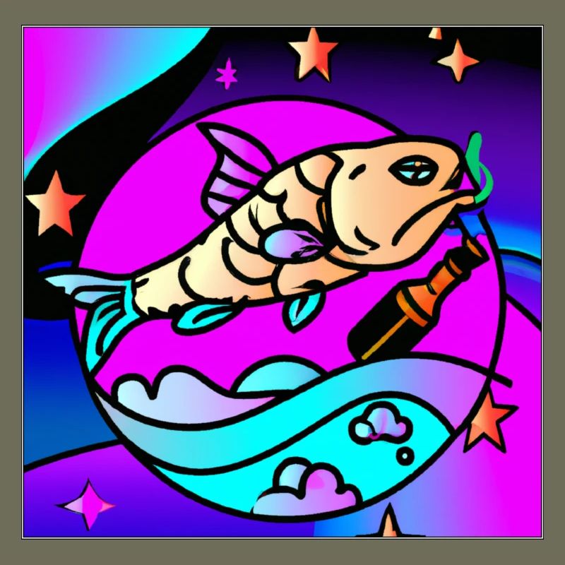 Drunk vaperwave/retrowave fish.