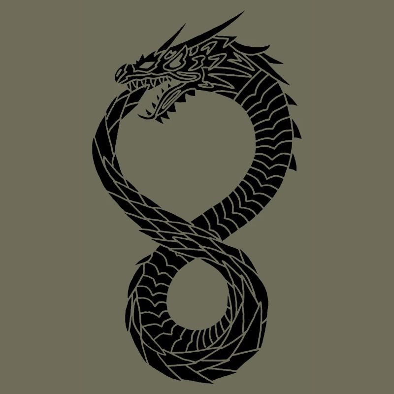 Schwarzer unendlicher Drache
