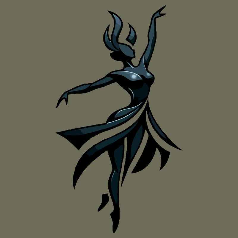 Shadow dancer in neon blue