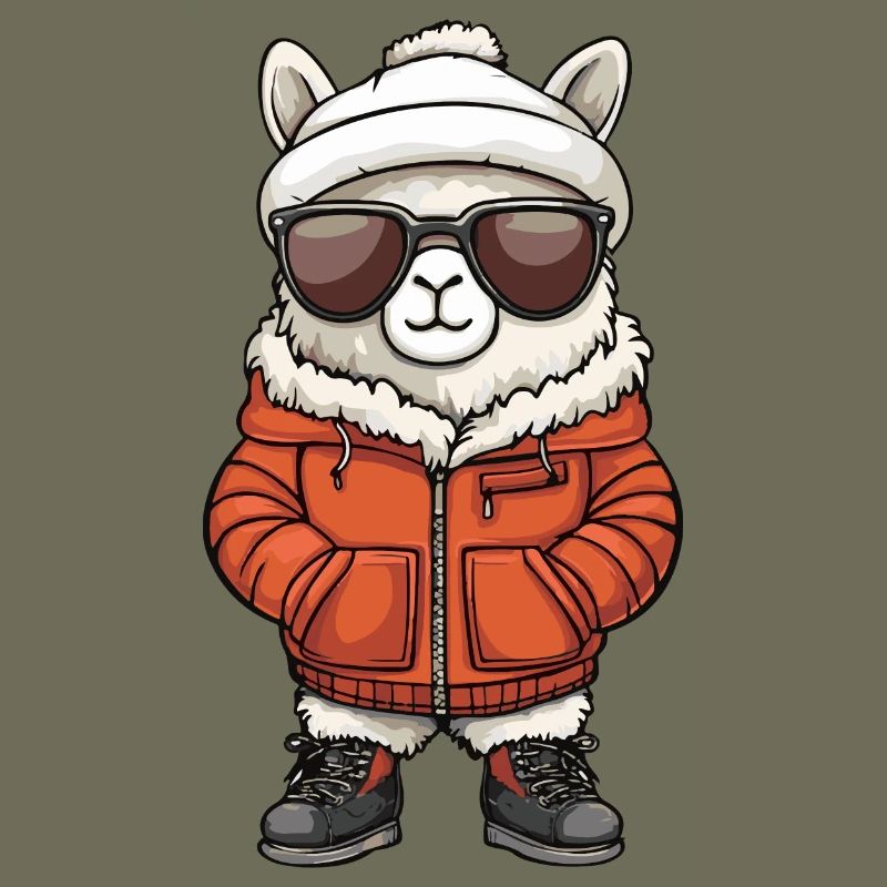 Alpaka Llama Winter Comic