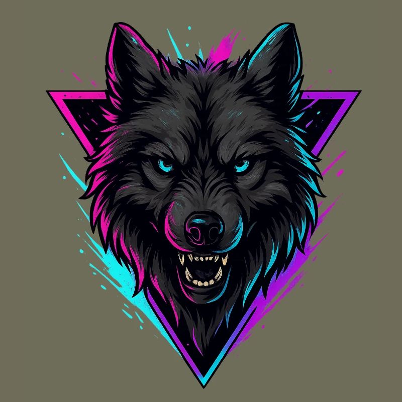 Neon Wolf in Violet Pink Triangle