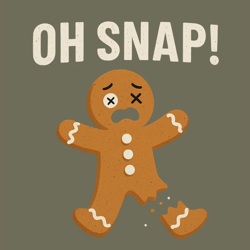 Gingerbread Man with Shocked Expression (Oh Snap)