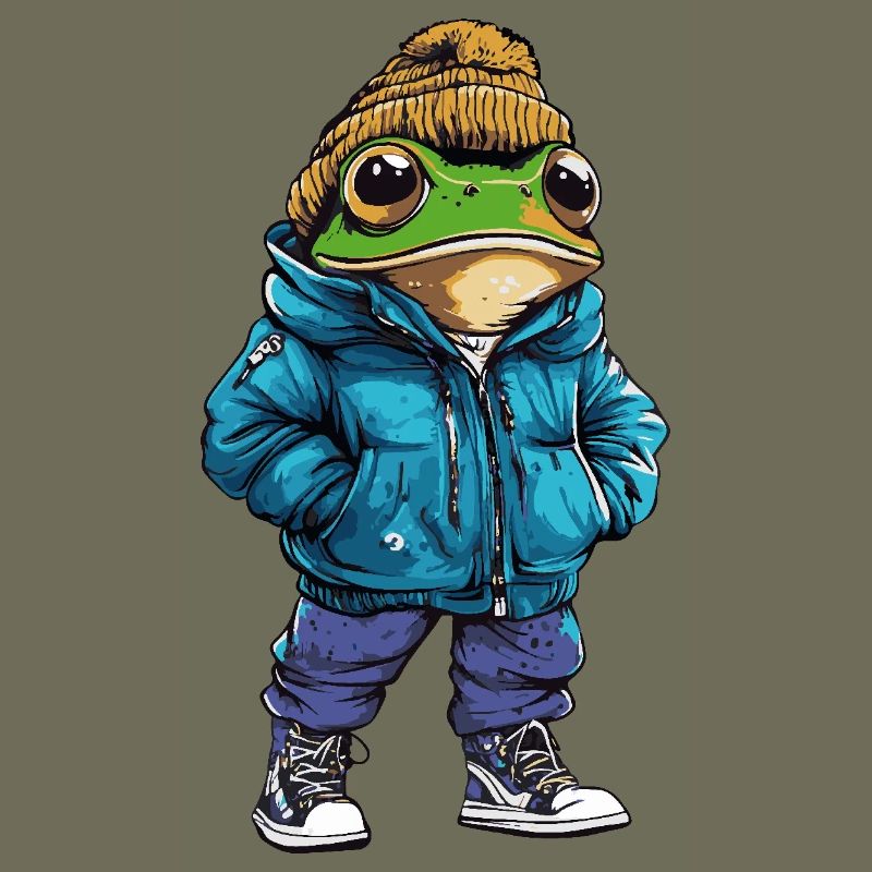 Frog Funny Winter