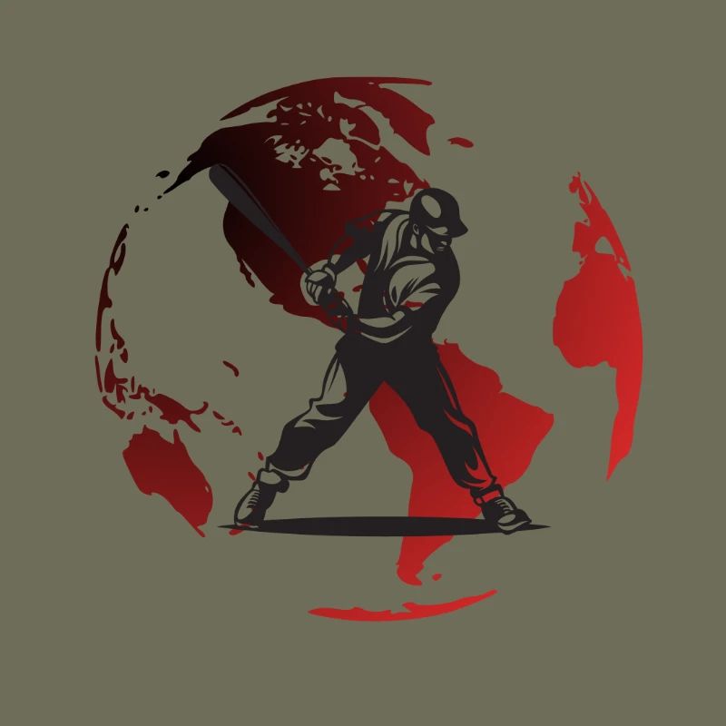 Red Globe Baseball Player