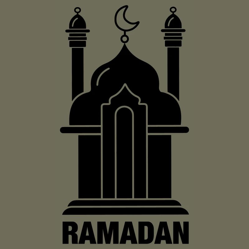 Ramadan-Text und Moschee