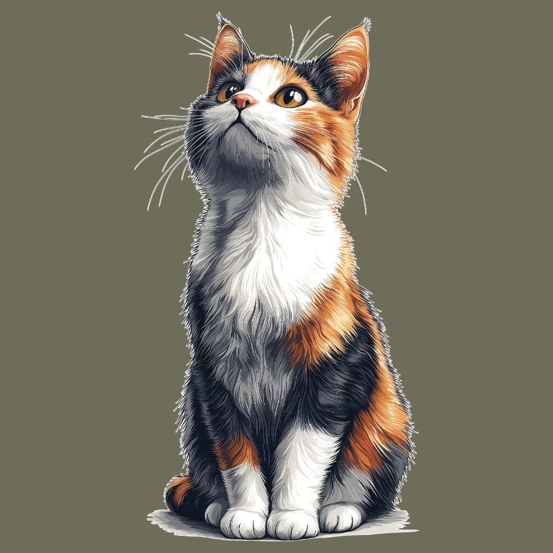 Bunte sitzende Comic Katze