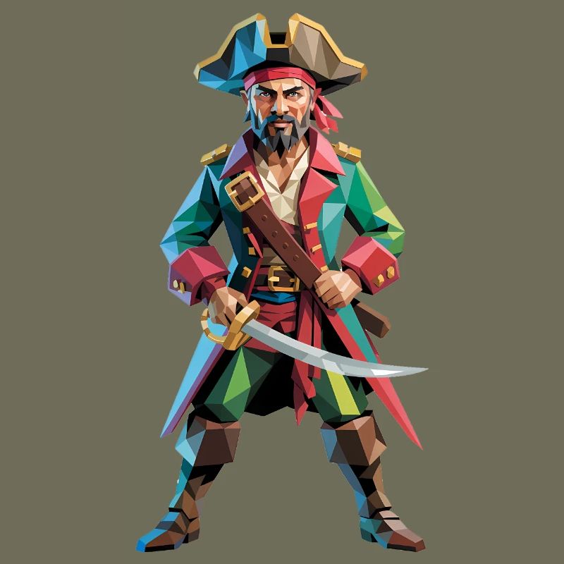 Pirat - Cooles Low Poly Logo
