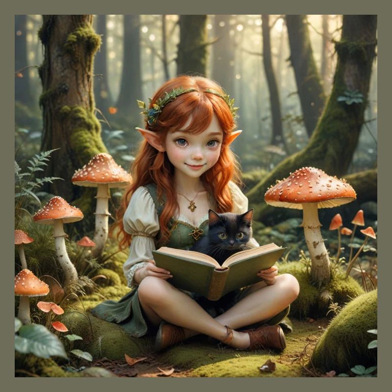 Elf with toadstools