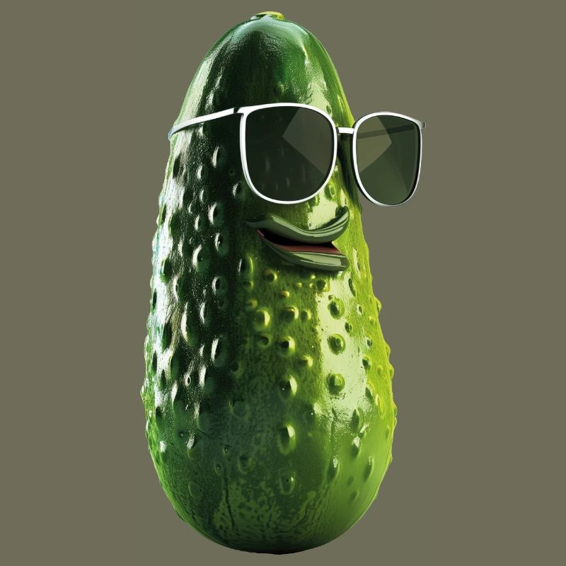 Cornichon de concombre avec lunettes de soleil
