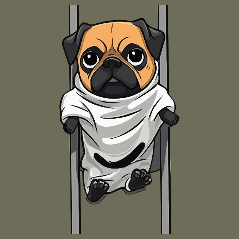 Pug Geist im Laken