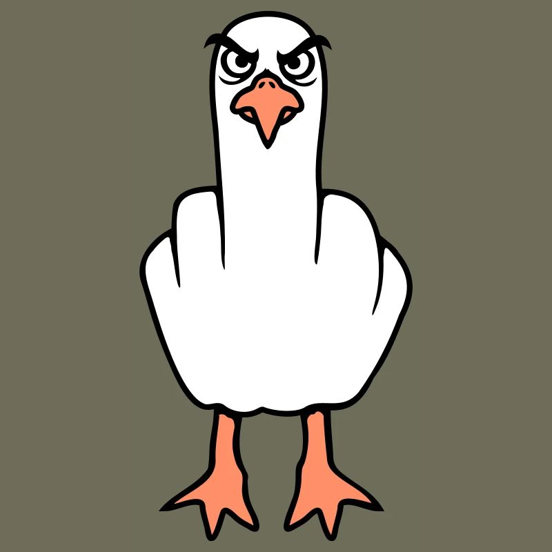 Möwe Mittelfinger Beleidigung Stinkefinger frech