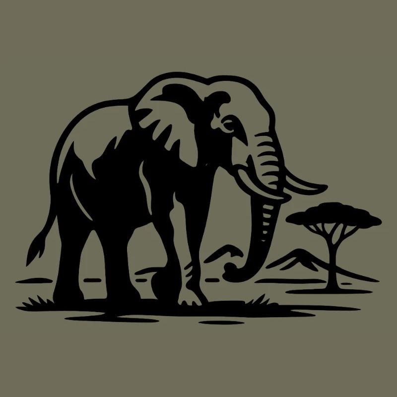 Elefant Silhouette Savanne
