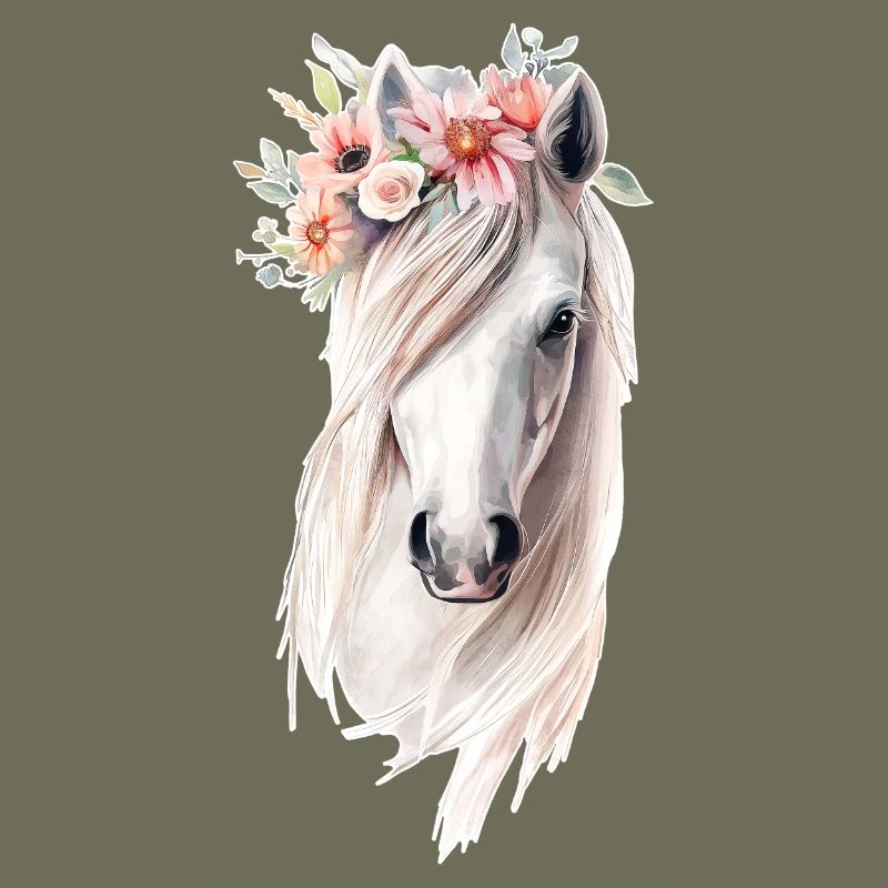 Cheval avec des fleurs