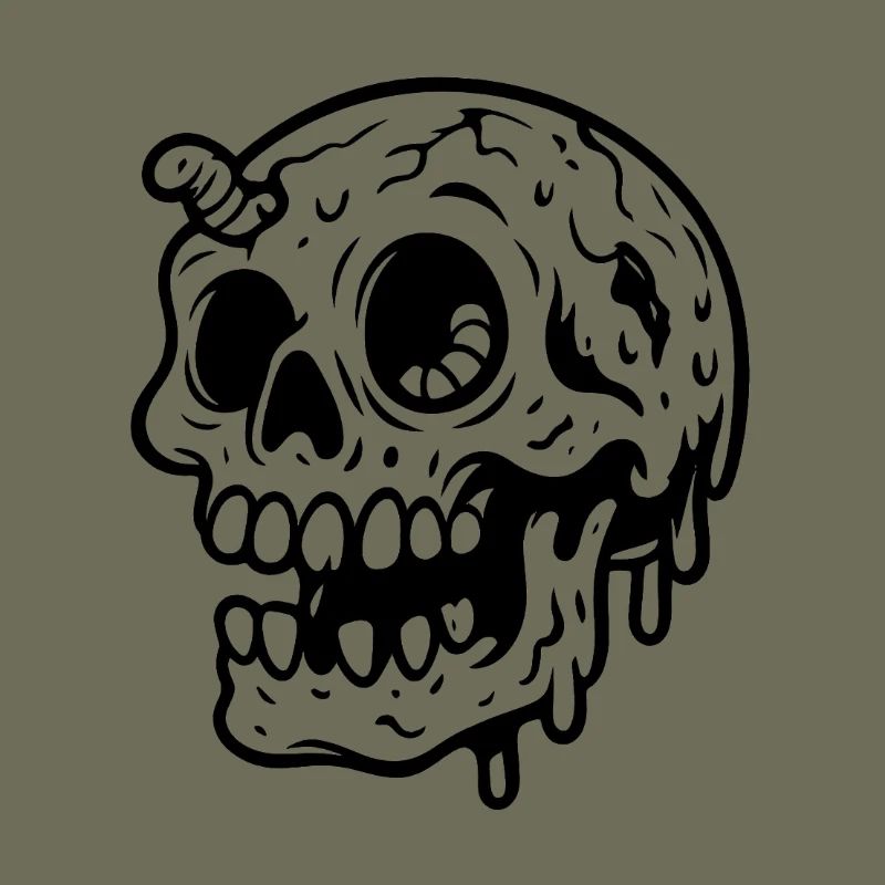 Skull Comic Art Black And White