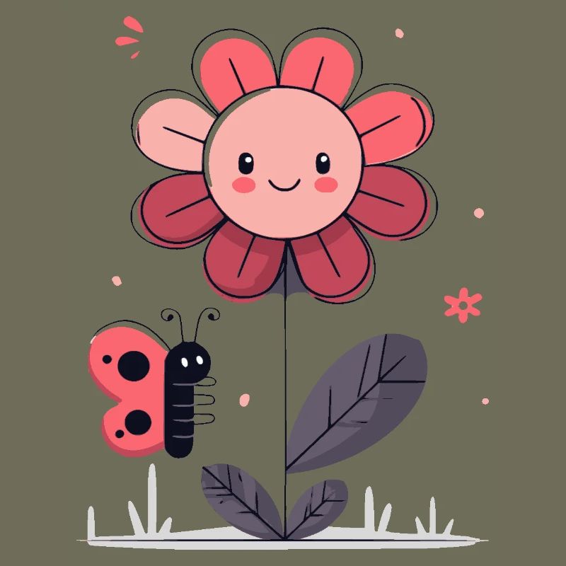 Blume mit Schmetterling