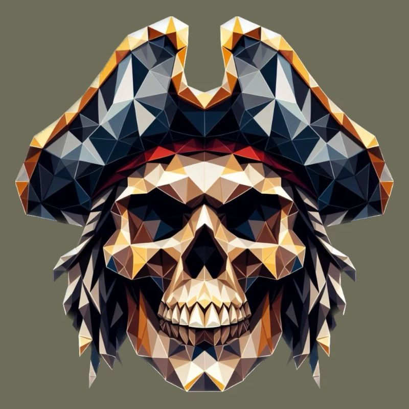 Ein cooler, bunter Totenkopf mit Pitatenhut
