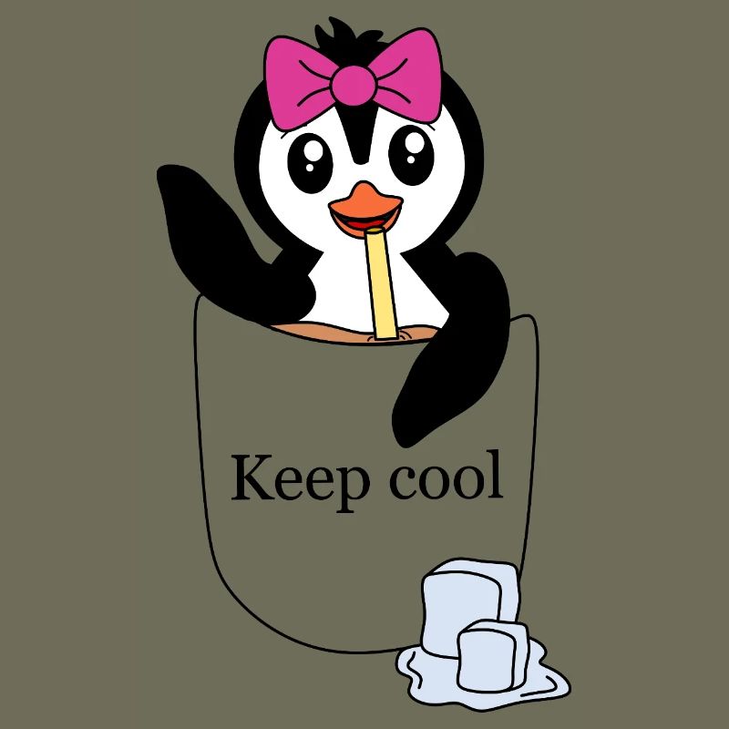 Pinguin in Brusttasche – Keep cool