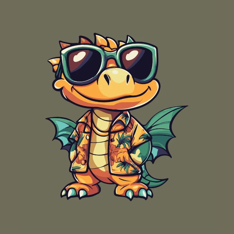 Drache Comic Urlaub