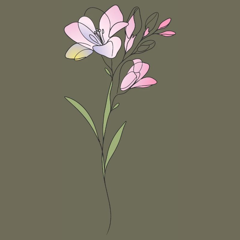 Freesia Flowers Illustration