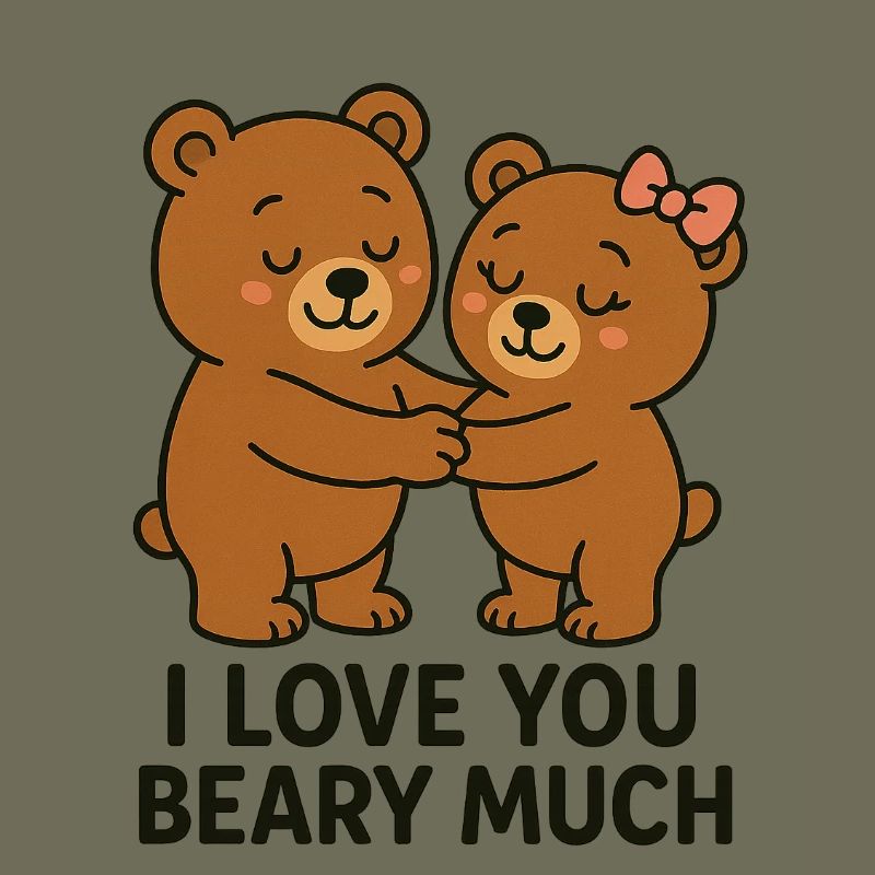 Illustration d’ours aimant avec des coeurs