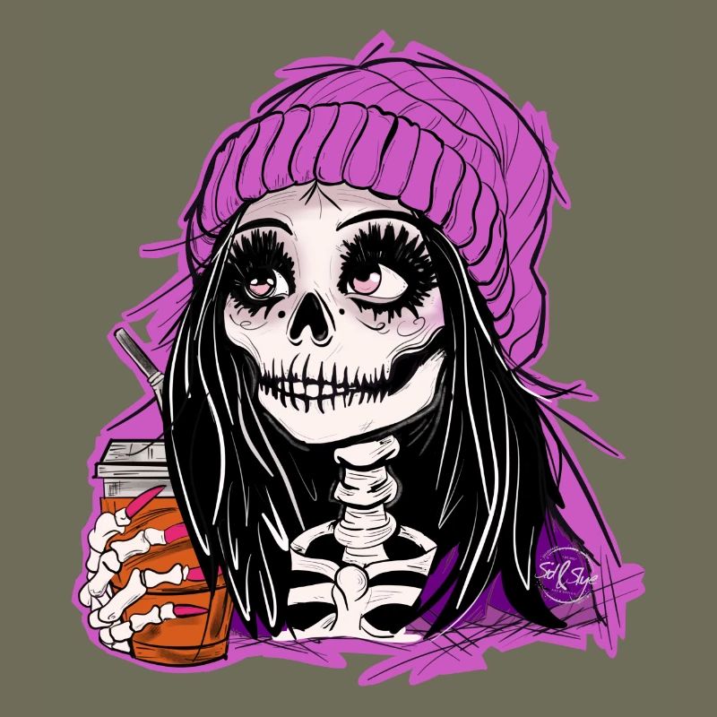 Fille squelette en sweat à capuche violet