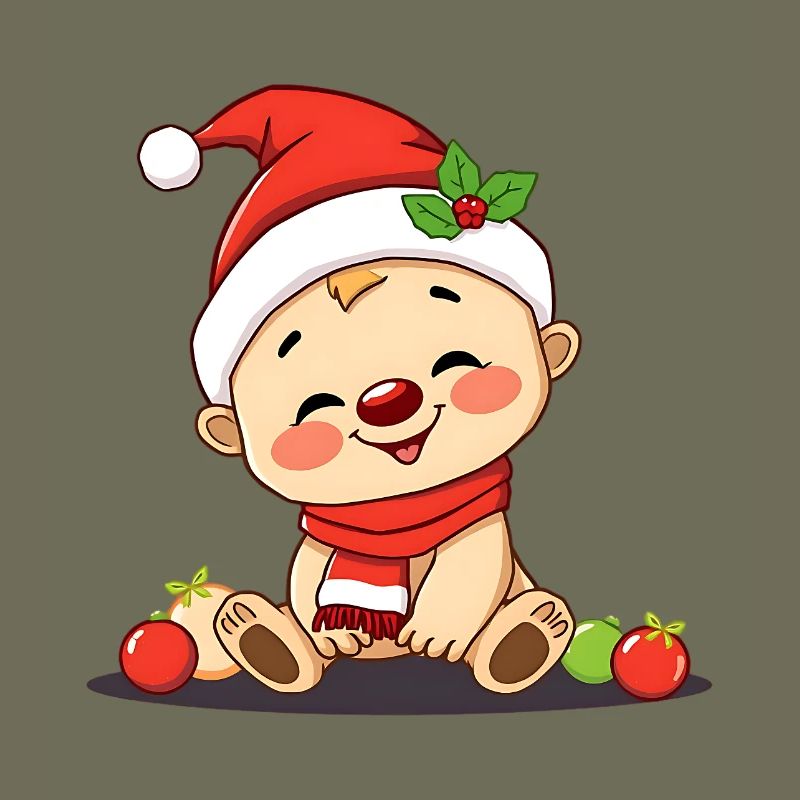 Look drôle de bébé de Noël en hiver