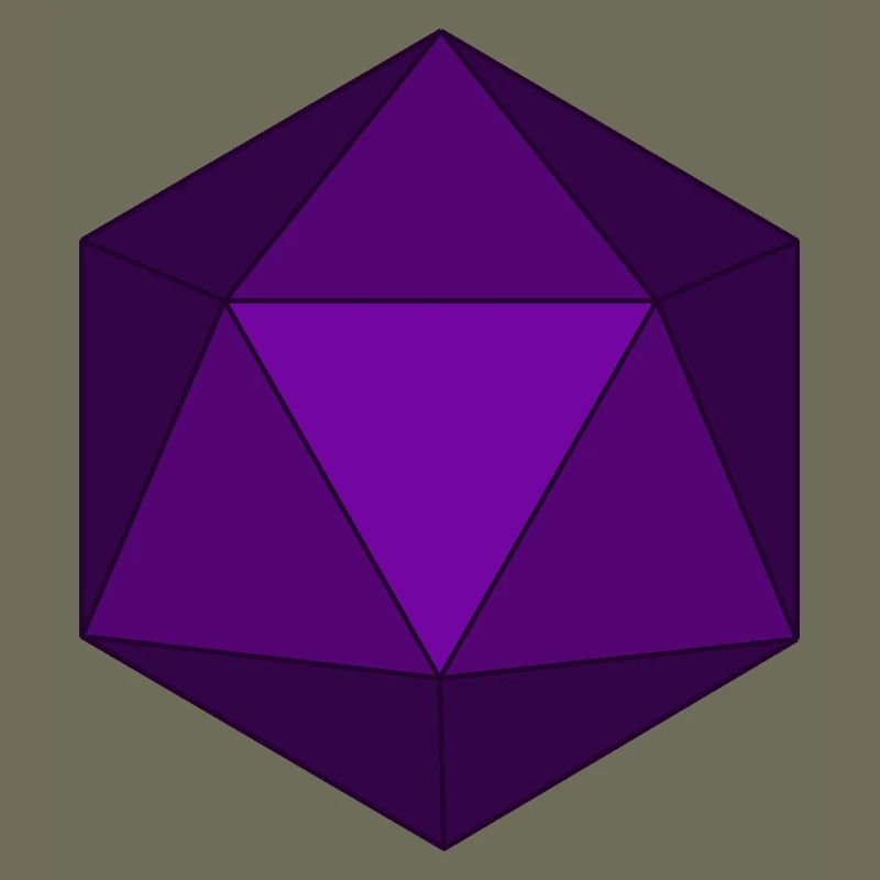  Purple Polyhedral D20 Dice