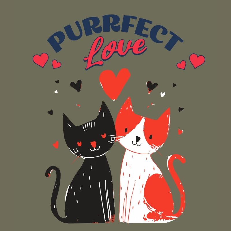 Katzenliebe Duo mit Herzen