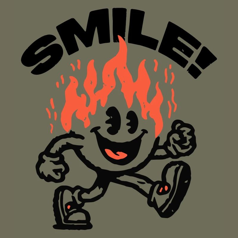 Lächeln! Feuriger Freund Smiley
