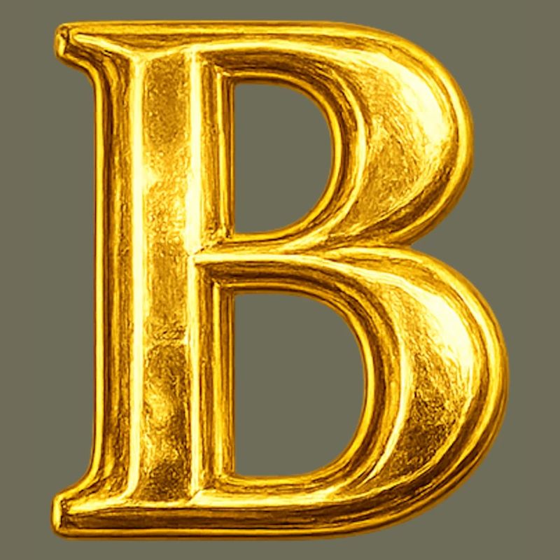 Monogramme « B » doré