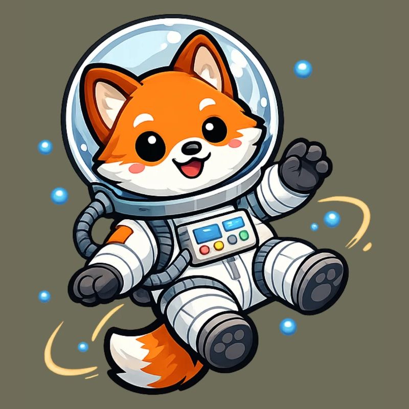 Le Renard de l’Espace en combinaison spatiale