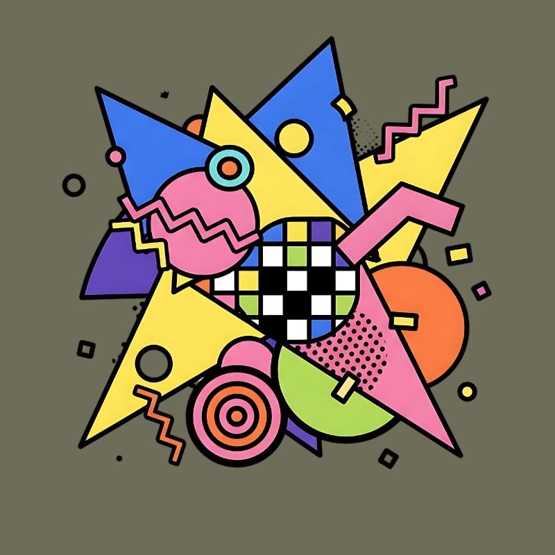 Abstraktes Geometrisches Muster 90s Style