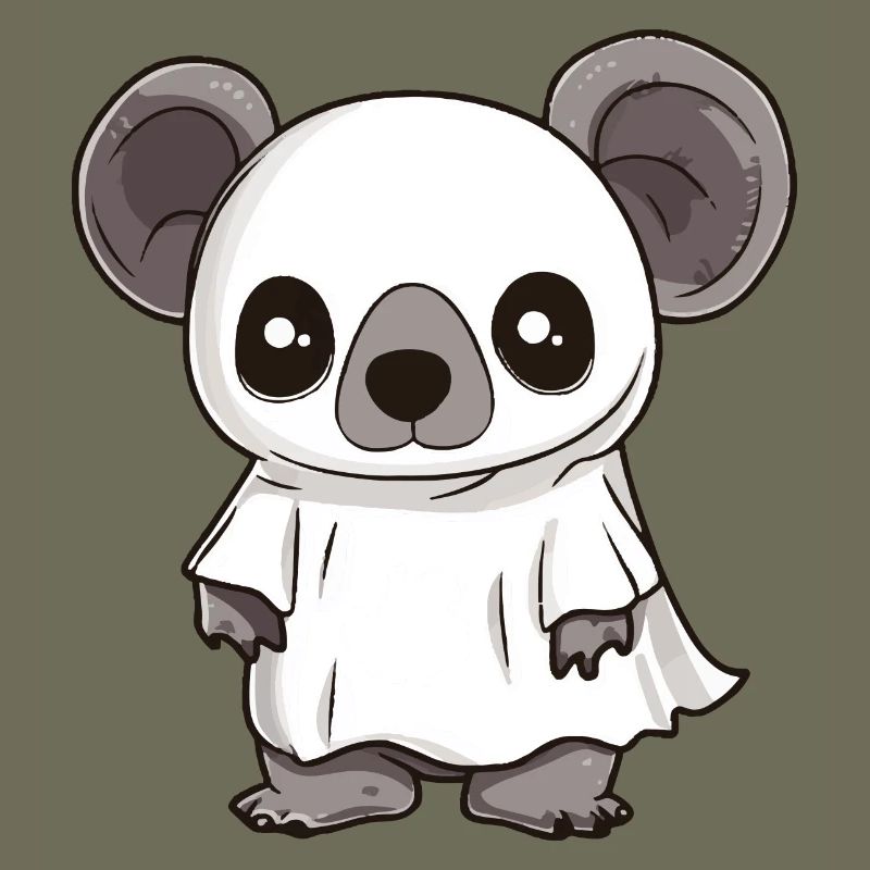 Koala Halloween Comic Ghost