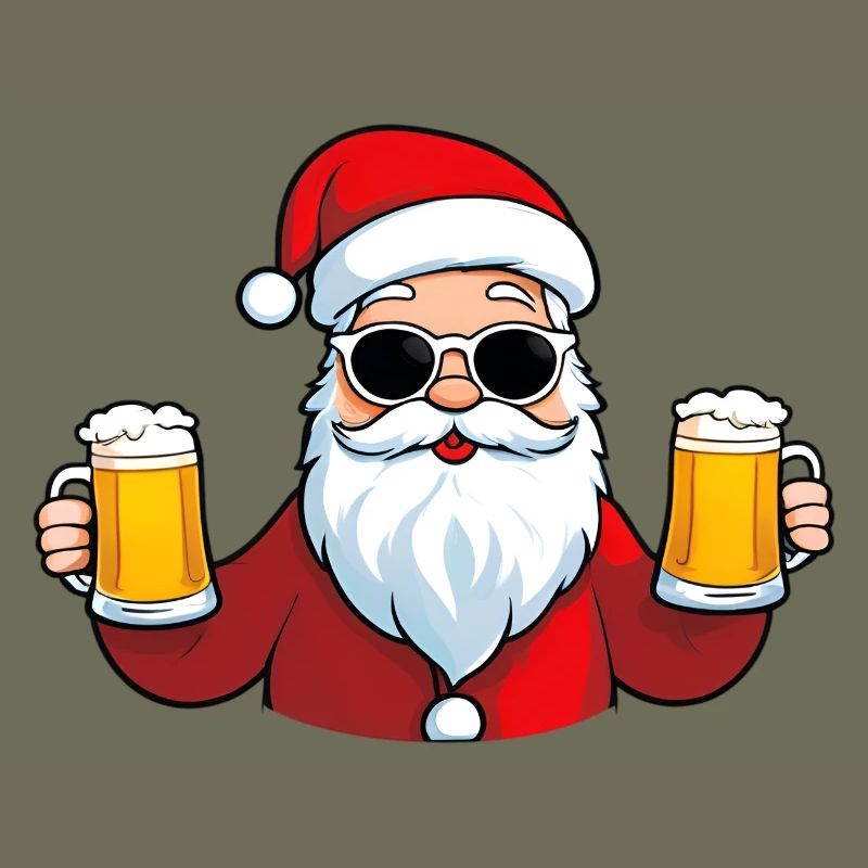Cooler Weihnachtsmann mit Bier