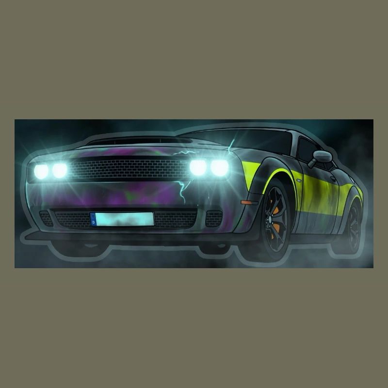 Flash Check Neon Stripe Car