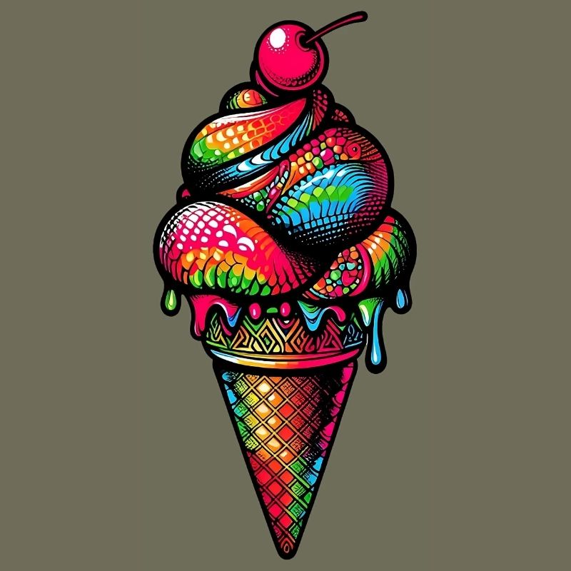 Eiswaffel Eis am Stiel