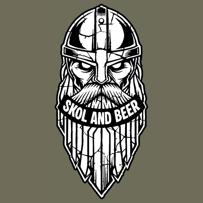 Maskottchen Wikinger-Skol und Bier-Krieger-Bart-Maskottchen