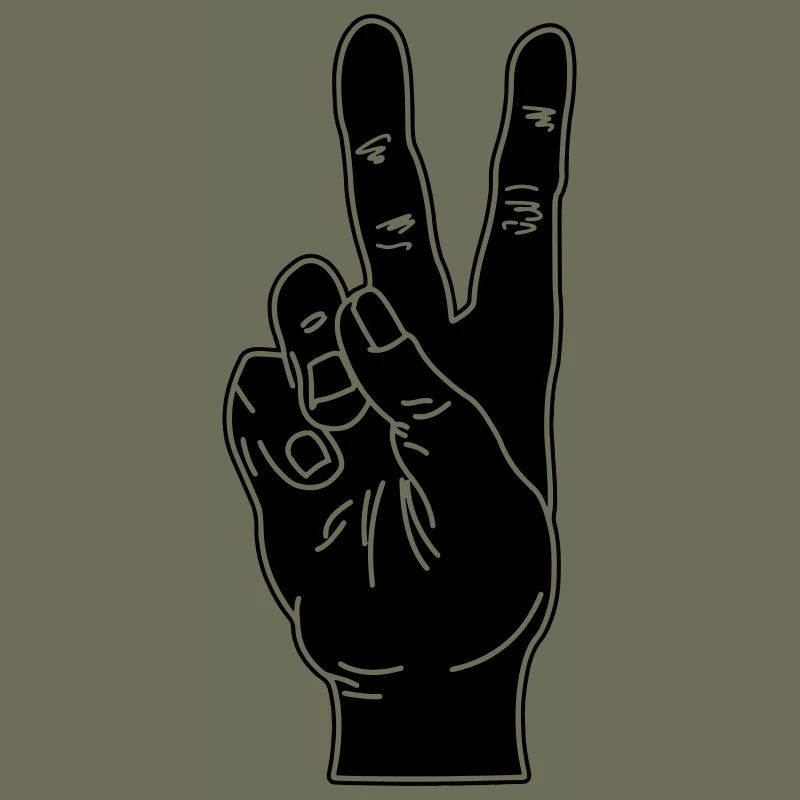 Black hand gesture peace