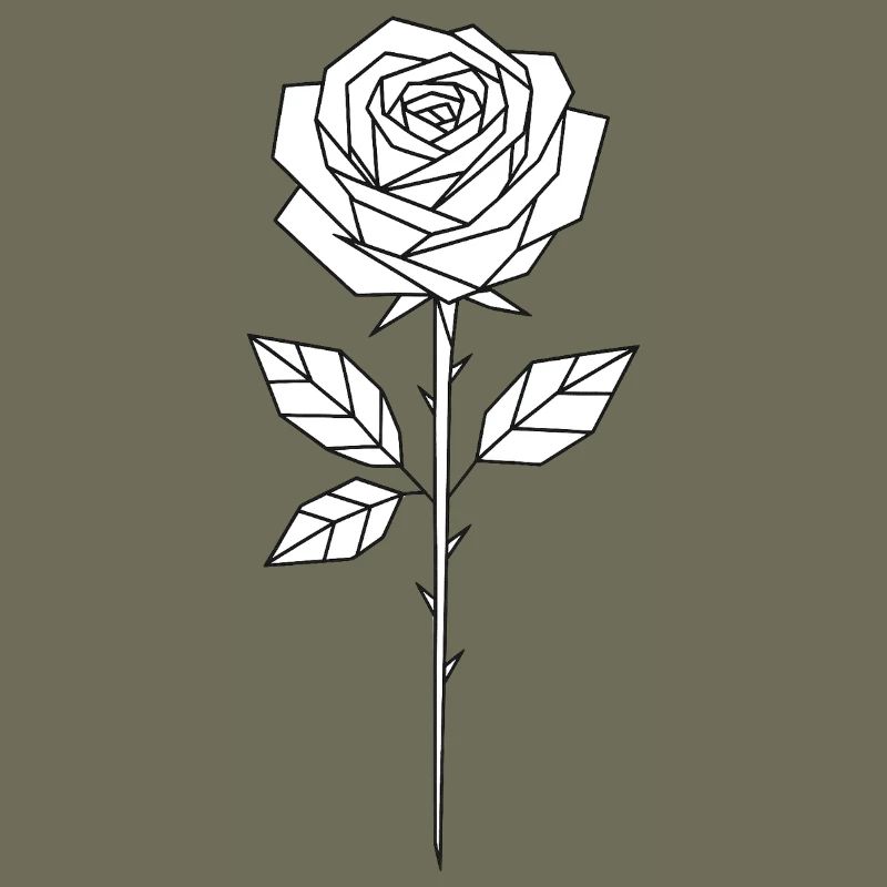 Geometric Line Rose
