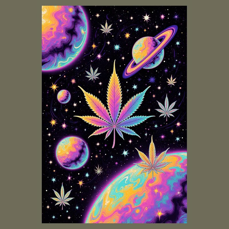 Schéma du cannabis spatial psychédélique