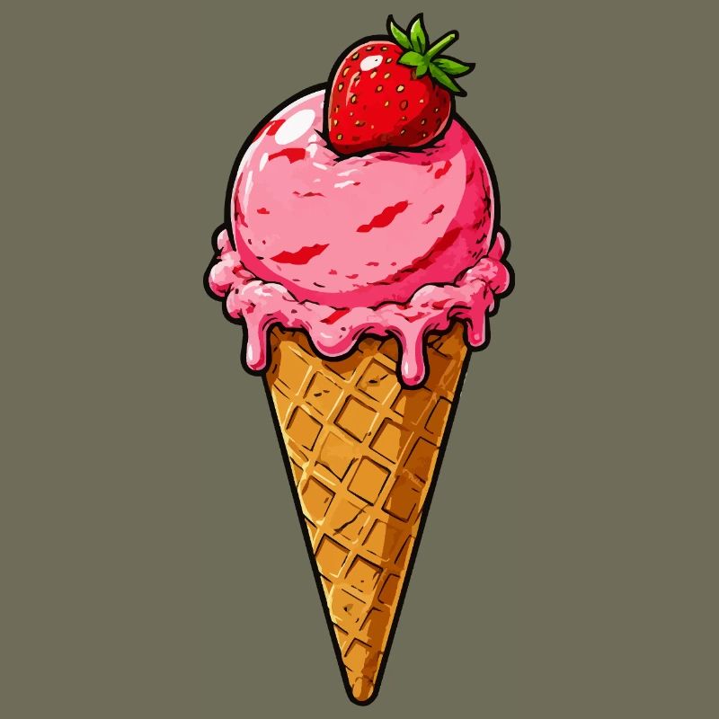 Erdbeere Eis Kugel