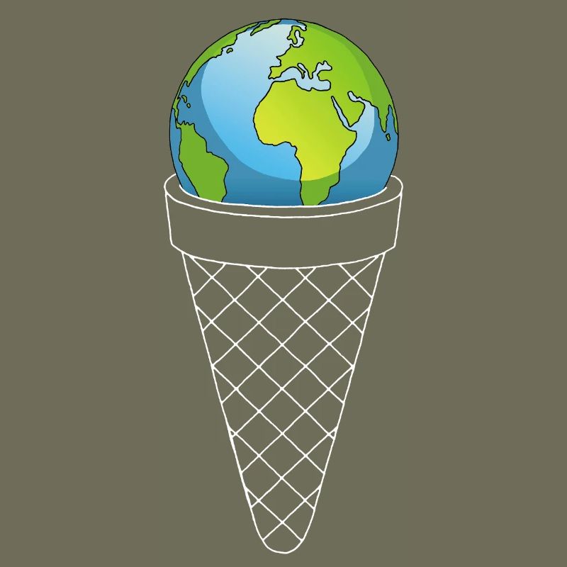 Planet Erde und Eiscreme