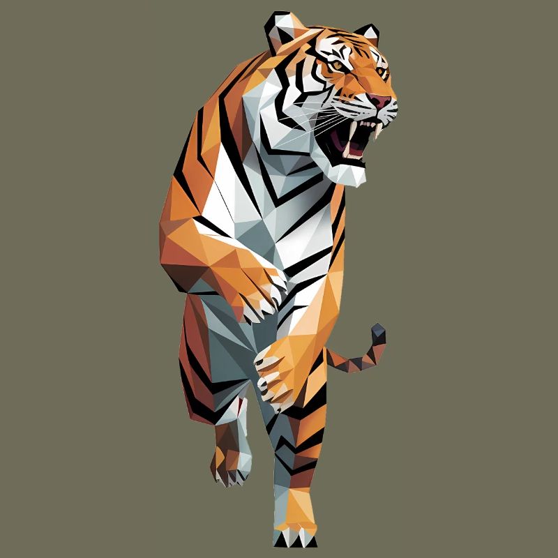 Tiger - Cooles Low-Poly-Logo